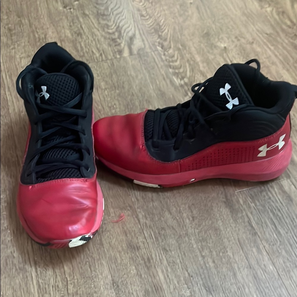 Under Armour Kids Red and Black Shoes